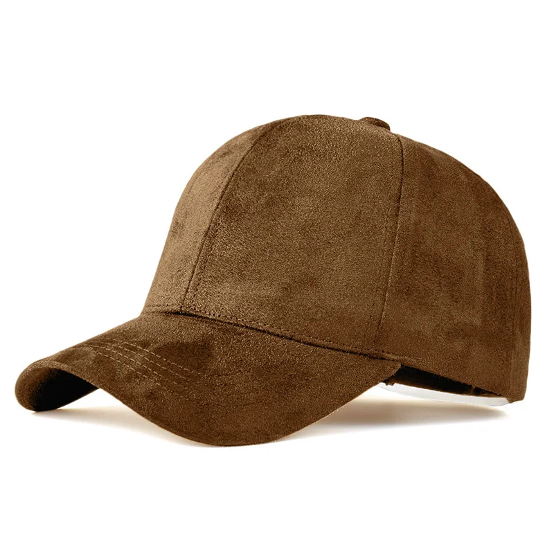 Classic Faux Leather Suede Baseball Cap Corduroy Dad Caps Adjustable Casual Low Profile Dad-Hat