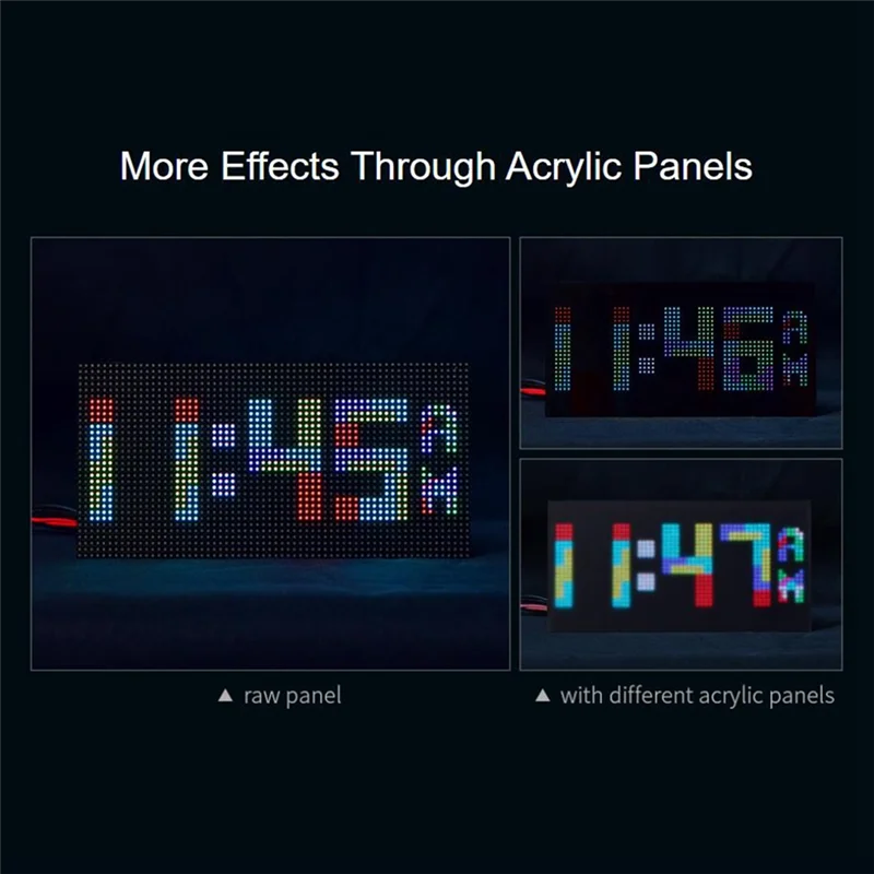 Waveshare-Relógio Digital para Raspberry Pi Pico, Tela Matriz de Pontos, RGB Full Color, Multi Features, RGB-Matrix-P3-64X32