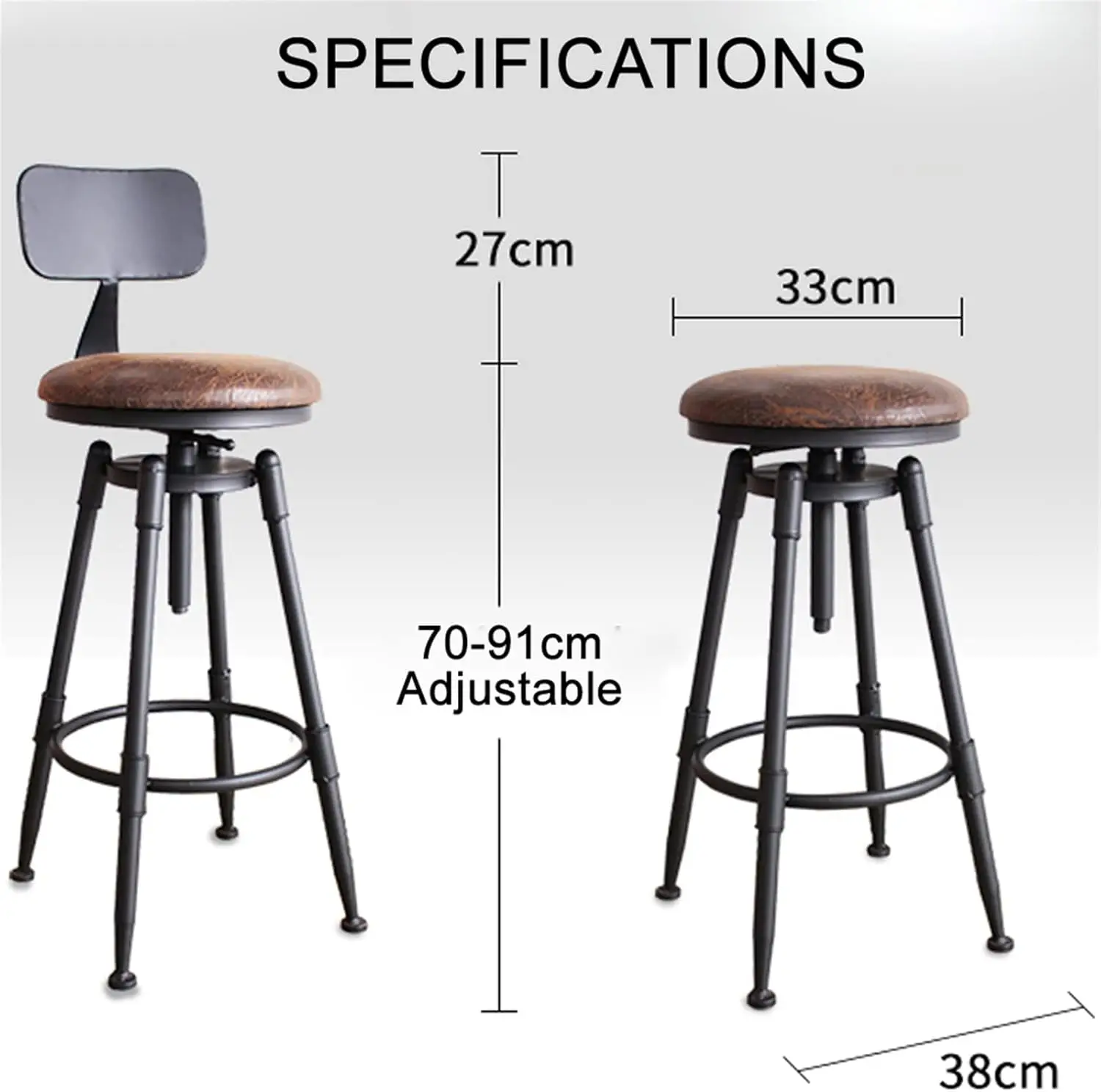 Barstools Height Adjustable Swivel Chair Bar Chair Swivel Wood High Stool Iron Back Bar Stool Table Cafe Dining Chair Selfless