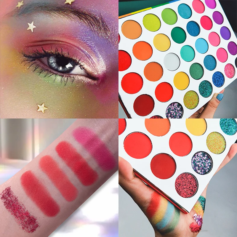 35 Color Rainbow Eye Shadow Highly Colored Matte Bright Eye Shadow Plate Adjustable Durable Waterproof Professional Makeup Plate