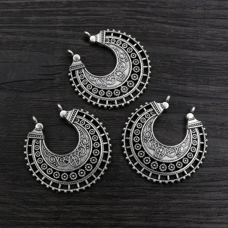 5pcs 39x37mm/43x38mm Antique Sliver Plated Flower Style Connector Handmade Charms Pendant:DIY for bracelet necklace