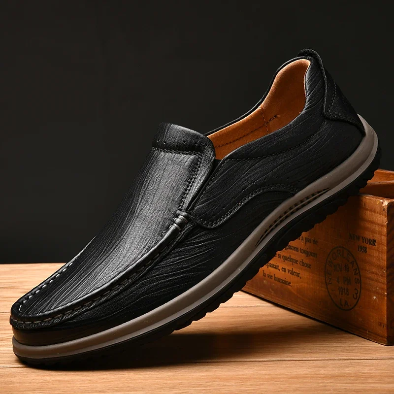 Loafers Mens Genuine Leather Handmade Driving Men Shoes Casual Italian Luxury Brand Loafers Shoes With Fur Warm Shoes