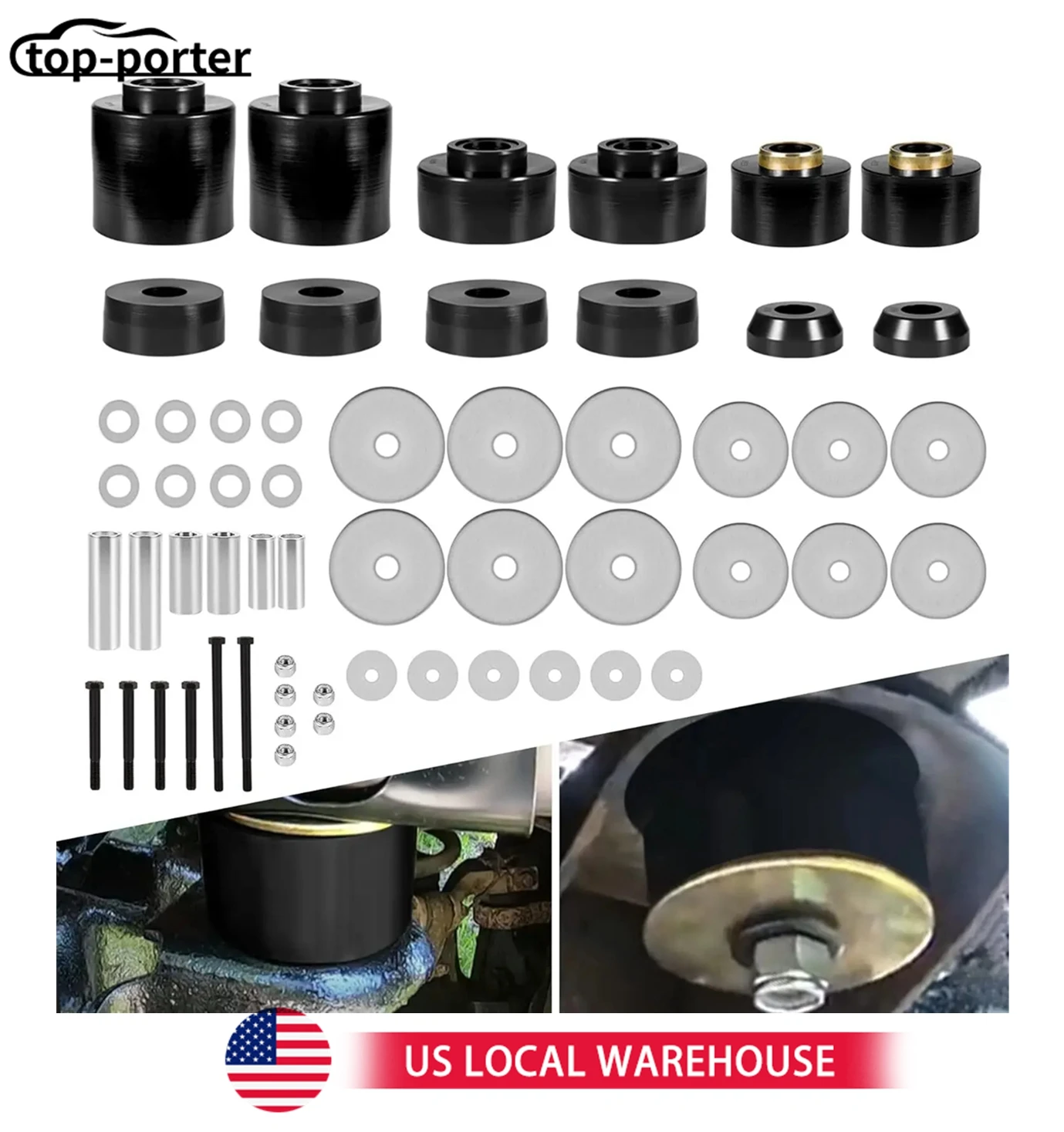 

For 1980-1998 Ford F150 F250 F350 2WD 4WD AP-353 4.4123R Body Cab Mount Bushing Set Kit