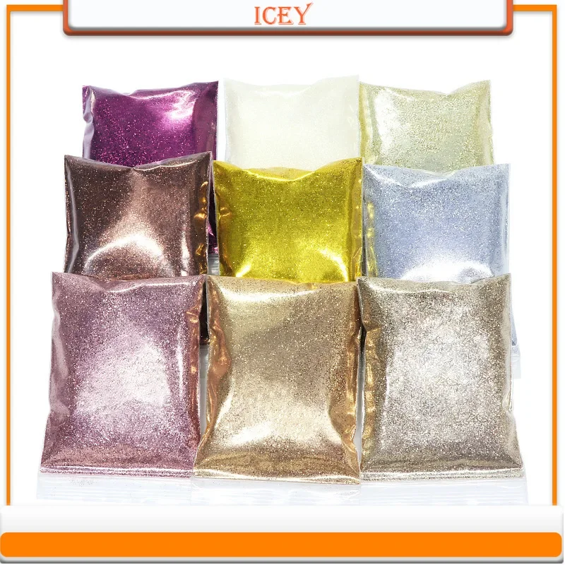 Icey Beauty 50g Nail Glitter 0.2MM Champagne Sparkling Powder Astringent Powder Golden Onion Powder Fine Sparkling Glitter DIY