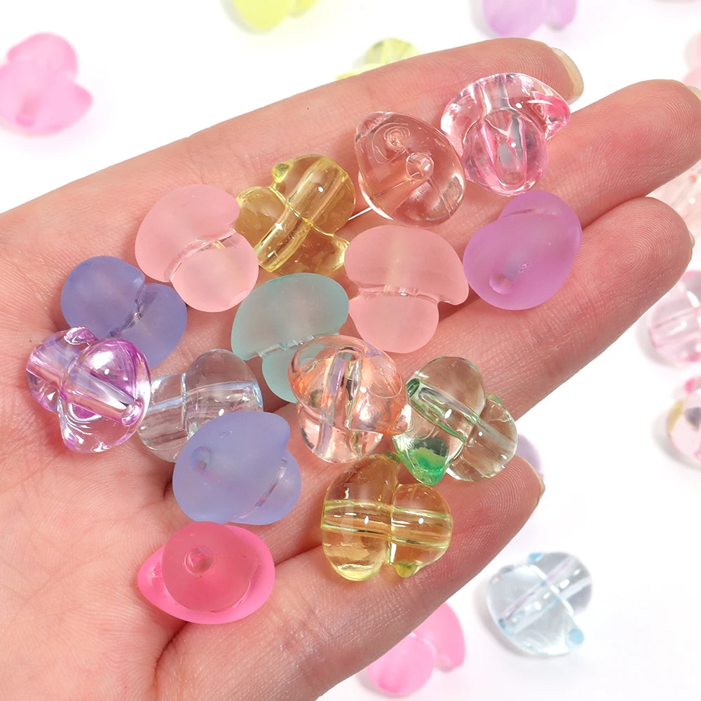 50pcs 14x15mm farbige matte Ente Perlen Acryl Perlen für Schmuck machen DIY Schmuck Handwerk Ohrringe Halskette Armband Zubehör
