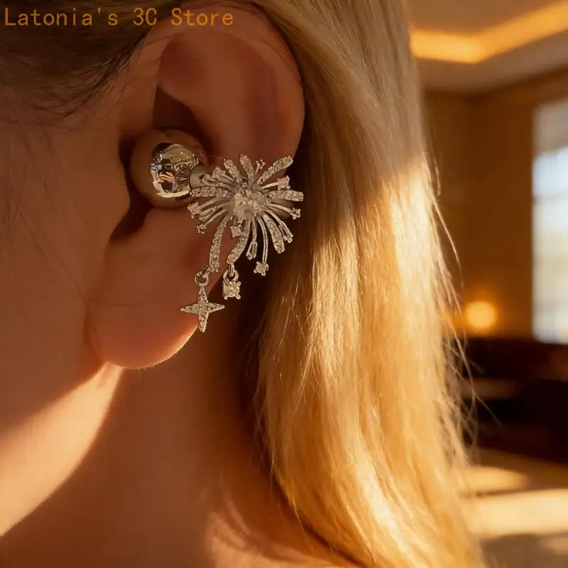 Premium-Ohrclip mit Kristalllegierung, Ohrschmuck mit Nieten, perfekte Passform für Freeclip 1 2 X3UB – Detail 9