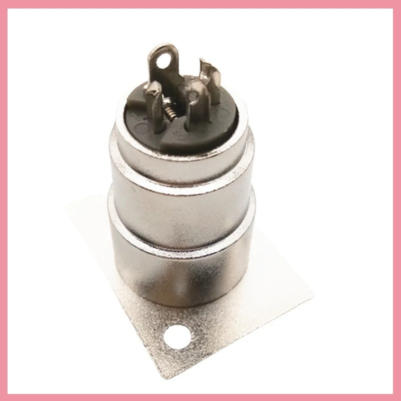 Metal Square or Long 3-Pin Carousel Seat Alloy Caron Seat Audio Socket Panel Module Metal Speaker Microphone Plug B6