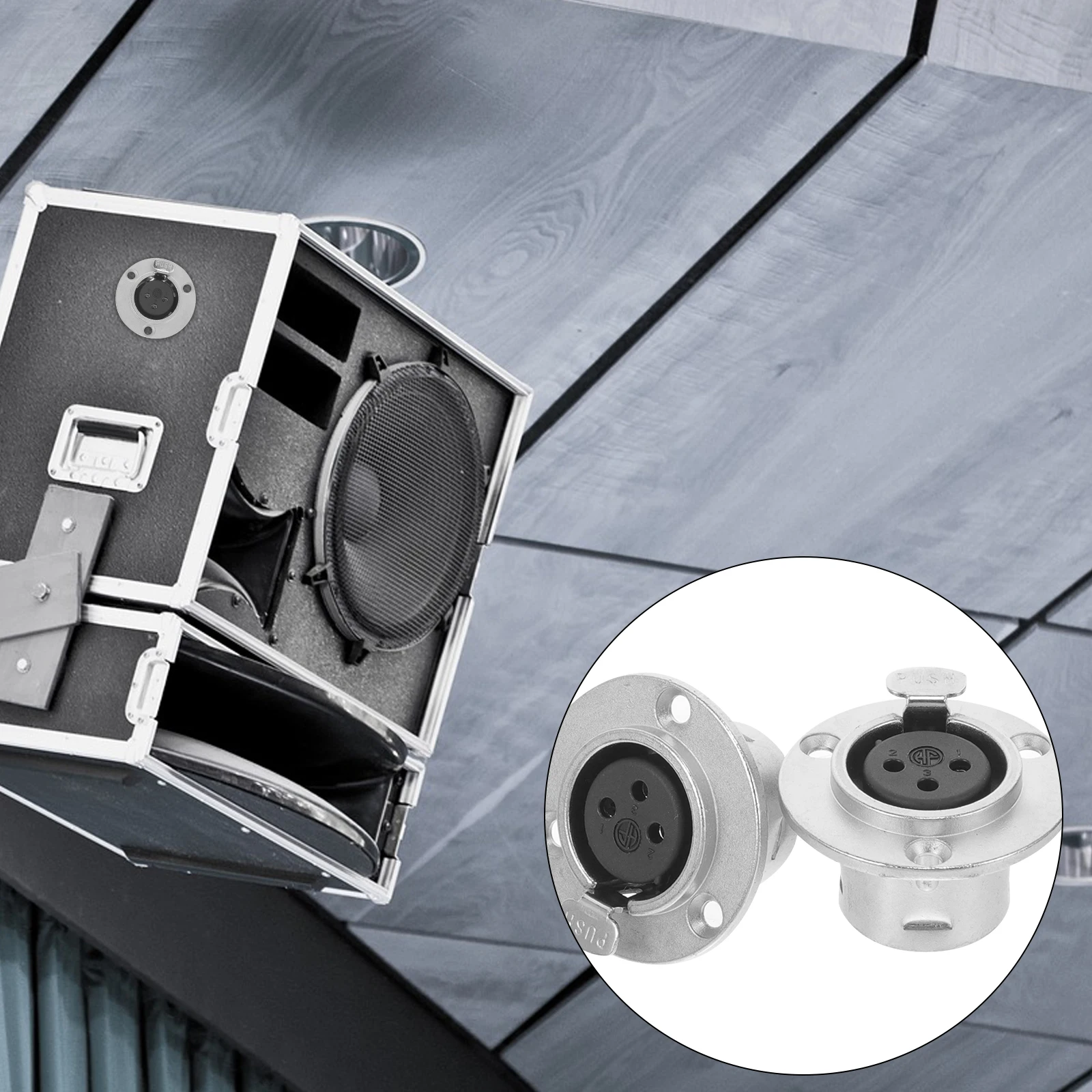 

2Pcs 3Pin Female Microphone Socket Panel Mount Audio Connector Zinc Alloy Durable Speaker Equipment Compatibility