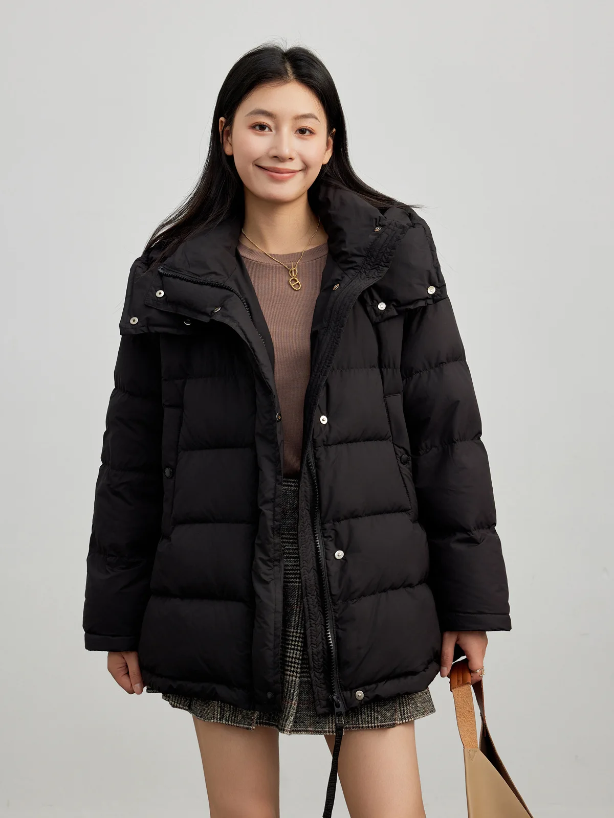 Mode hiver nouveau 90% duvet de canard blanc doudoune femme ample trajet veste à capuche