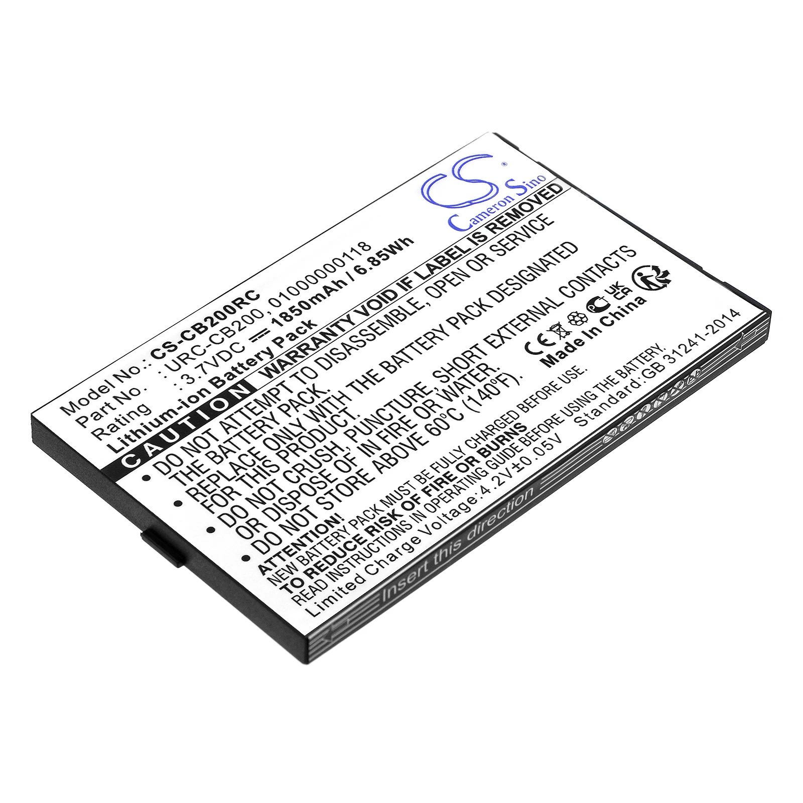 Cameron Sino 1850mAh battery for SONOS CB200 CB200WR1 Controller 200 CB200 CR200 01000000118 URC-CB200 Remote Control Battery