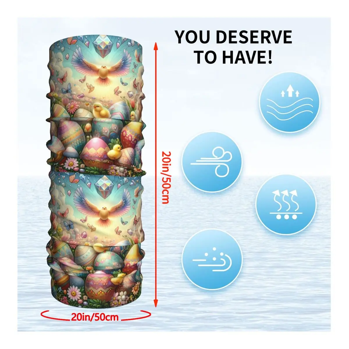 Easter Egg Scarf Neckerchief Neck Face Mask Polyester