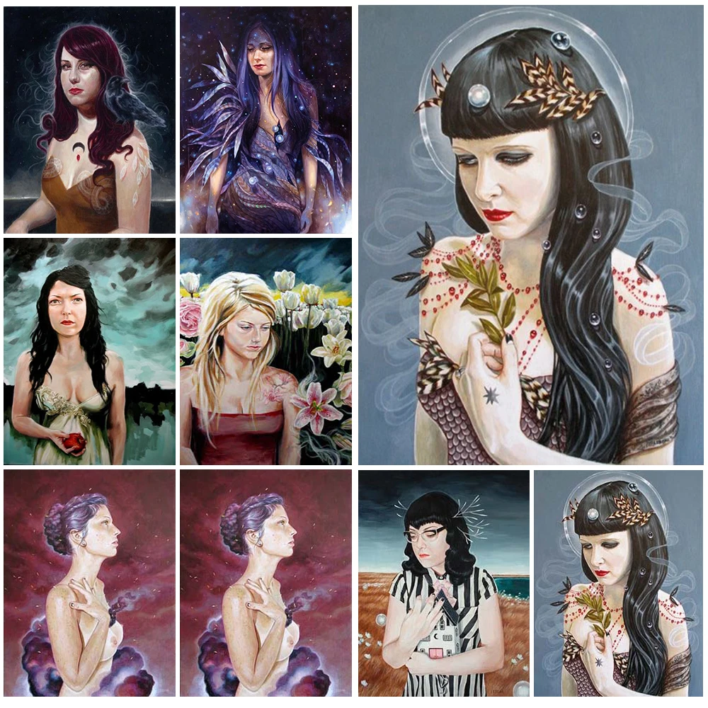 Abstract Sexy Girl Portrait Nordic Poster Magic Women Wall Art Canvas Painting Wall Pictures For Living Room Home Decor Unframed