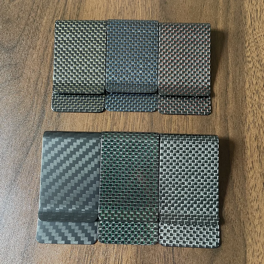 High Quality Real Carbon Fiber Money Clip Slim Front Pocket Wallet Up To 50 Bills Minimalist Wallet For Men Gift