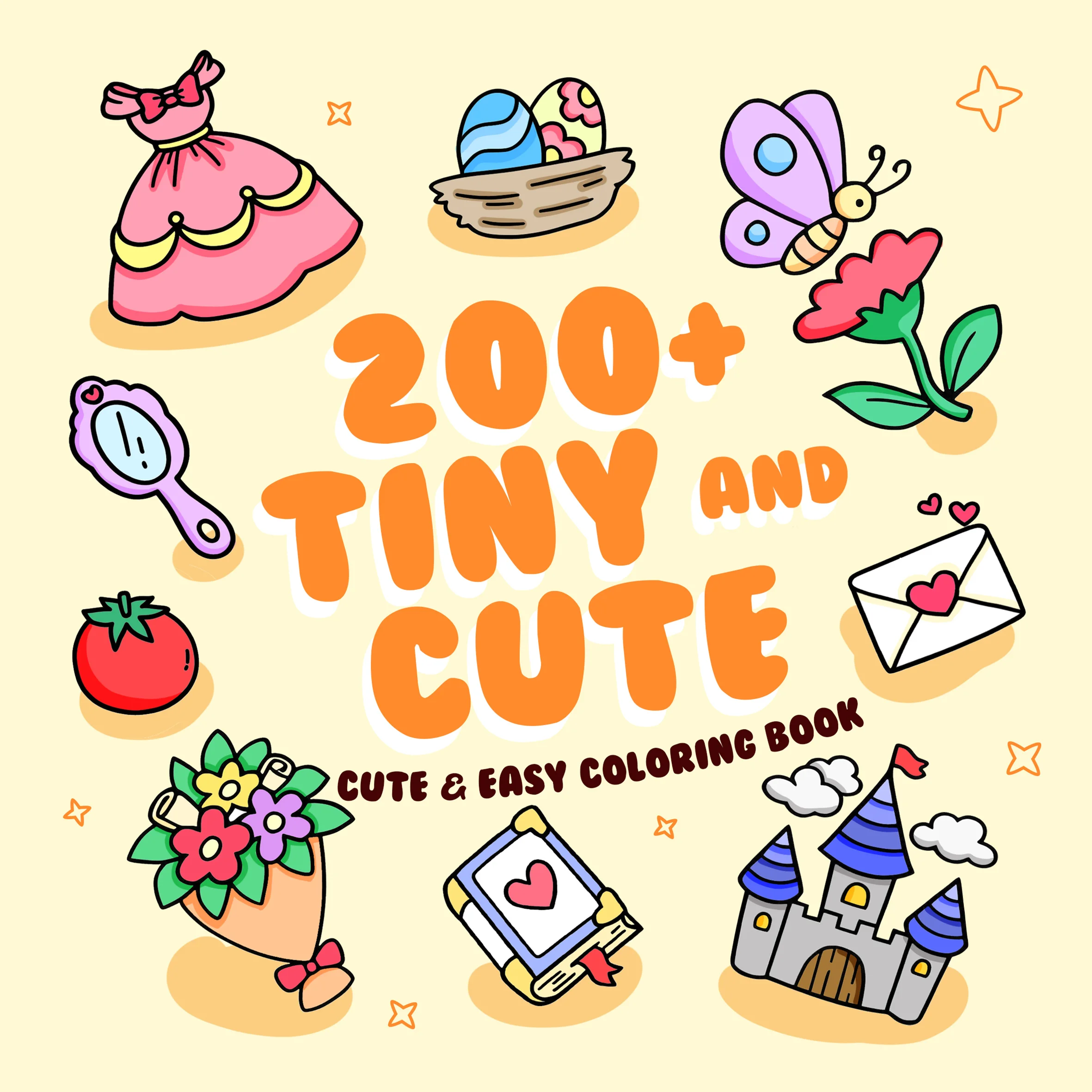 

TINY CUTE Смелые и легкие узоры Книжка-раскраска для взрослых Симпатичная книга для рисования Идеальный подарок для вечеринки и дня рождения