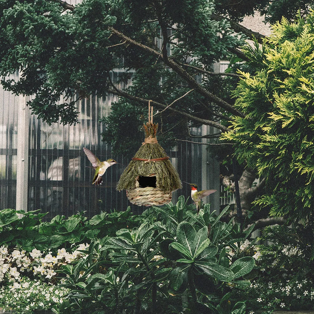 

Handwoven Seagrass Bird Nest Hanging Outdoor Garden Decoration Breeding Cave Bird House Natural Birds Hanging House