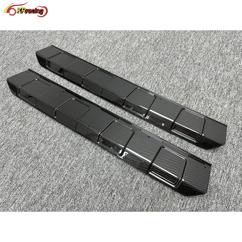 Upgrade Dry Carbon Fiber Front And Rear Bumper Middle Lip With B Logo For Mercedes Benz G-Class W464 G500 AMG G63 2019-2023