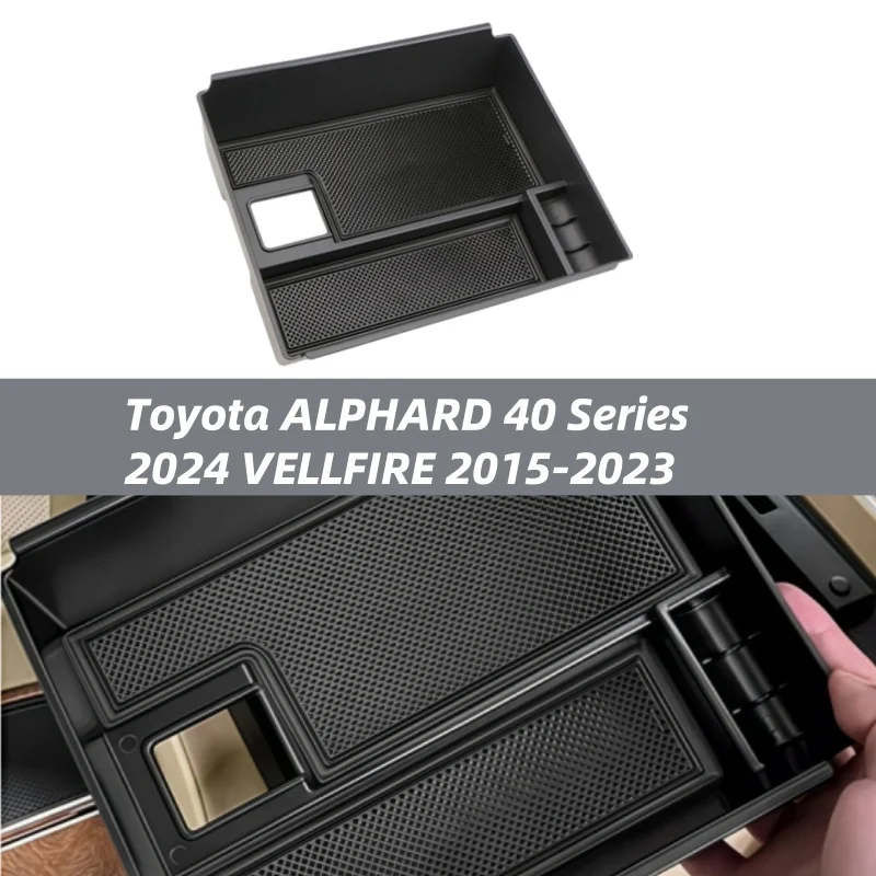 

Car Armrest Storage Box Organizer For Toyota ALPHARD 40 Series 2024 VELLFIRE 2015-2023 Car Interior Center Console Storage Tray