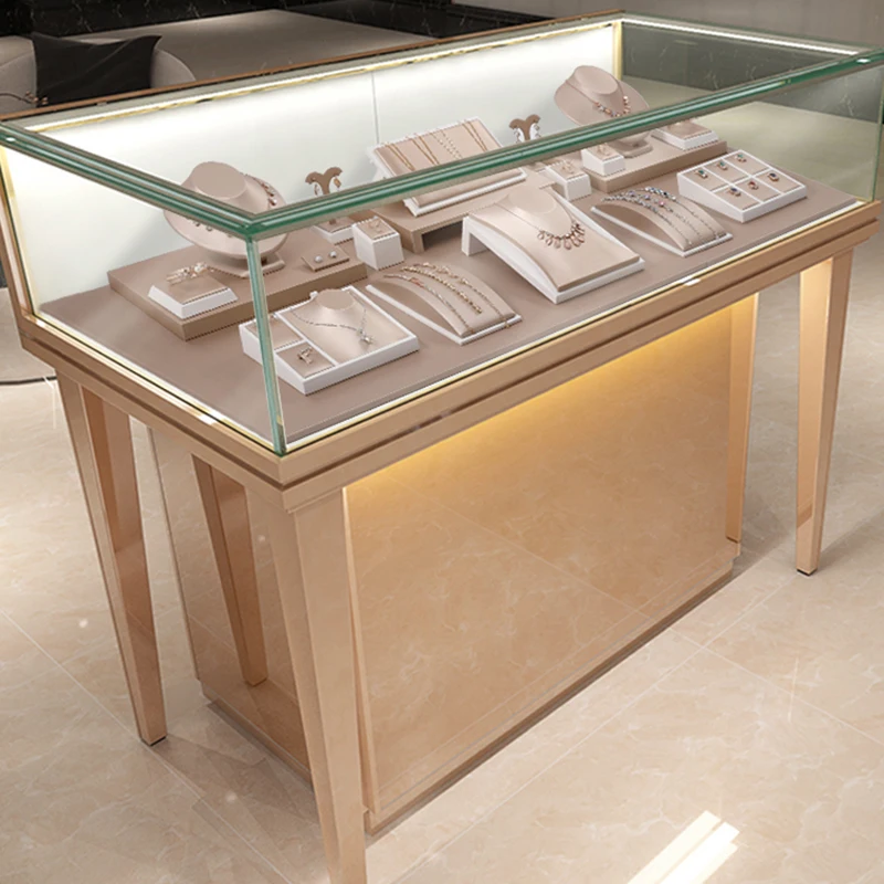 PU Leather Jewelry Store Display Case Ring Earring Bracelet Organizer Tray Pendant Necklace Chain Holder Neckform Stand Showcase