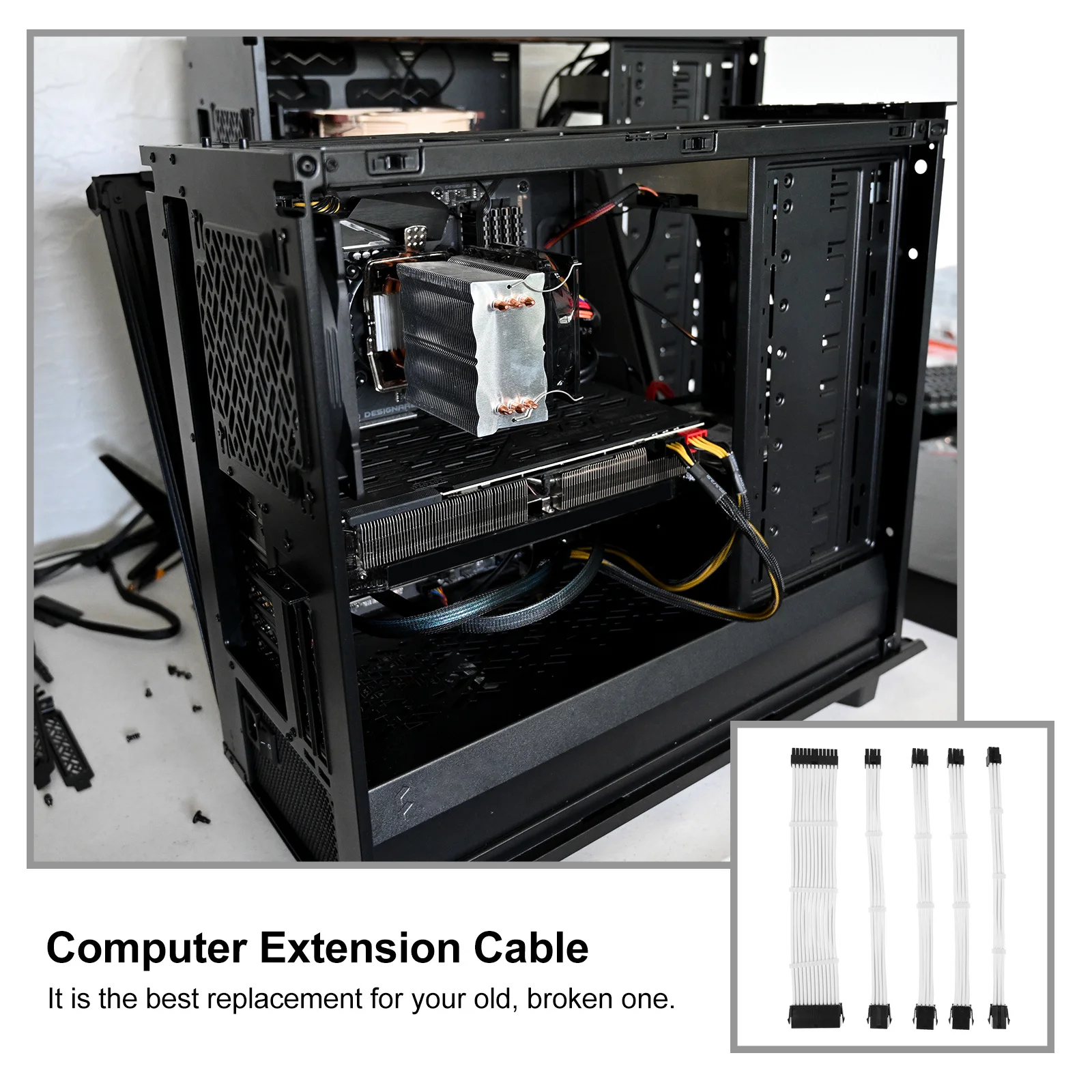 

Комплект удлинителей разъемов длиной 300 мм, кабель питания Atx для настольного компьютера, кабельный разъем с рукавами для питания «сделай сам»