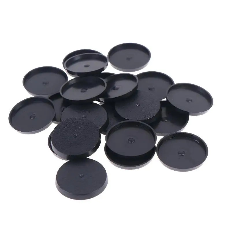 20Pcs 40mm Round Wargame Miniature Base Black Plastic Stable Flat Figure Stand For Tabletop Wargaming Model Hobby DIY Paintin view 2