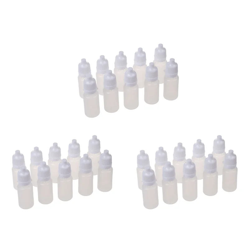 

A17F-30 Pcs 10 ML 1/3 OZ LDPE Plastic Childproof Dropper Bottles Oil Lotion