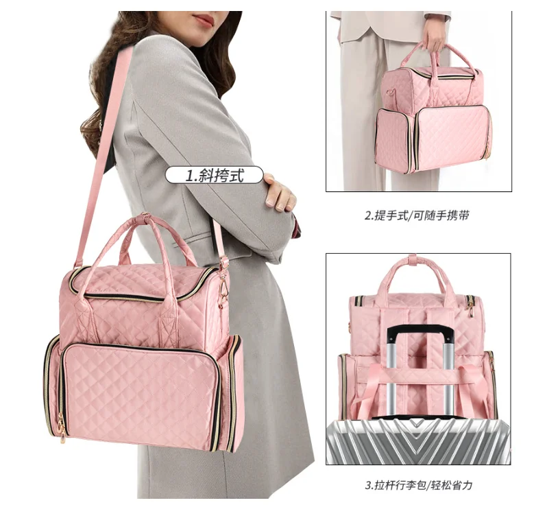 Nail Polish Bag with 2 Removable Pouches Women Nail Polish Organizer Bag 80 Bottle Women Oxford Cosmetic Bag Travel Makeup Bags