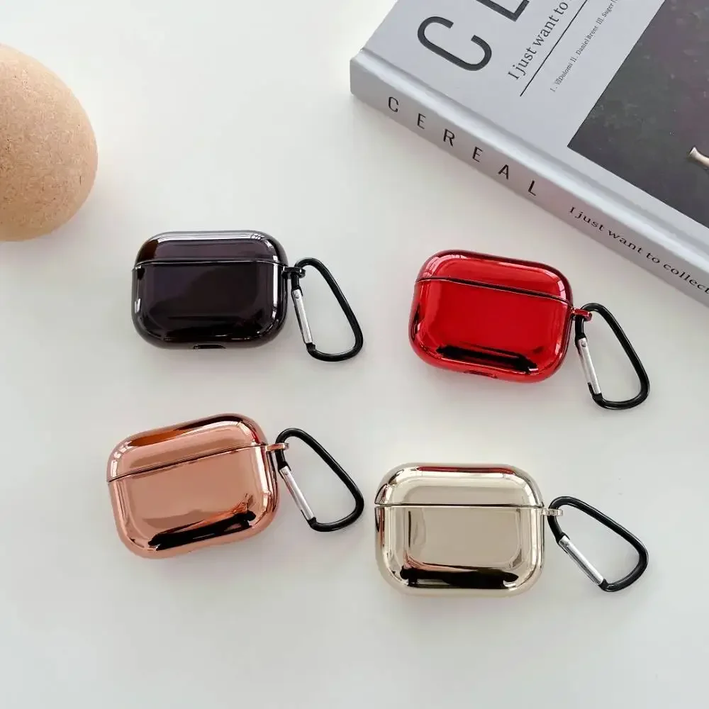 電気めっきイヤホンケースairpodsため1 2 3シンプルな保護apple airpodsプロケースでキーホルダーボックス