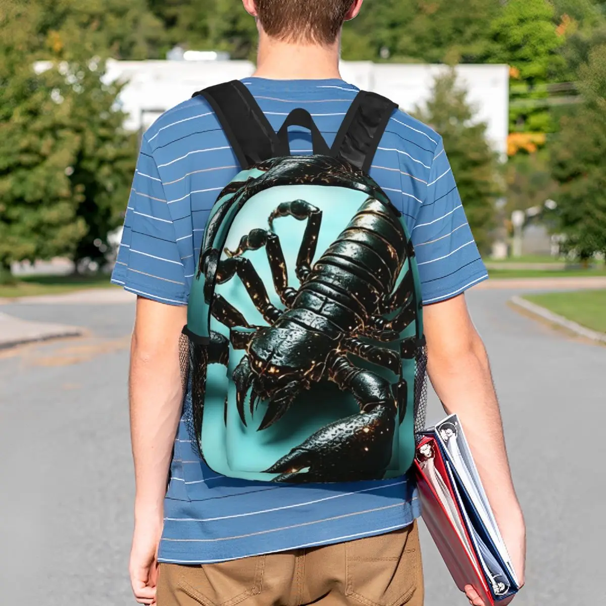 Glowing Scorpion Realistic Art Backpack Student BookBag Kids School Bag Laptop Shoulder Bags for Men Women