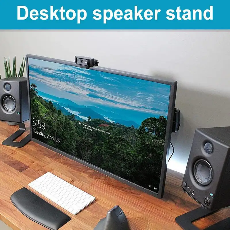 

Computer Speaker Stands C-Shaped Vibration-Proof Speaker Stand Thickened Bookshelf Speaker Stands Space-Saving Monitor Stand For