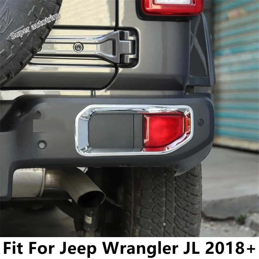 

Rear Fog Lights Lamps Frame Decoration Protection Cover Trim ABS Chrome Accessories Exterior For Jeep Wrangler JL 2018 - 2022