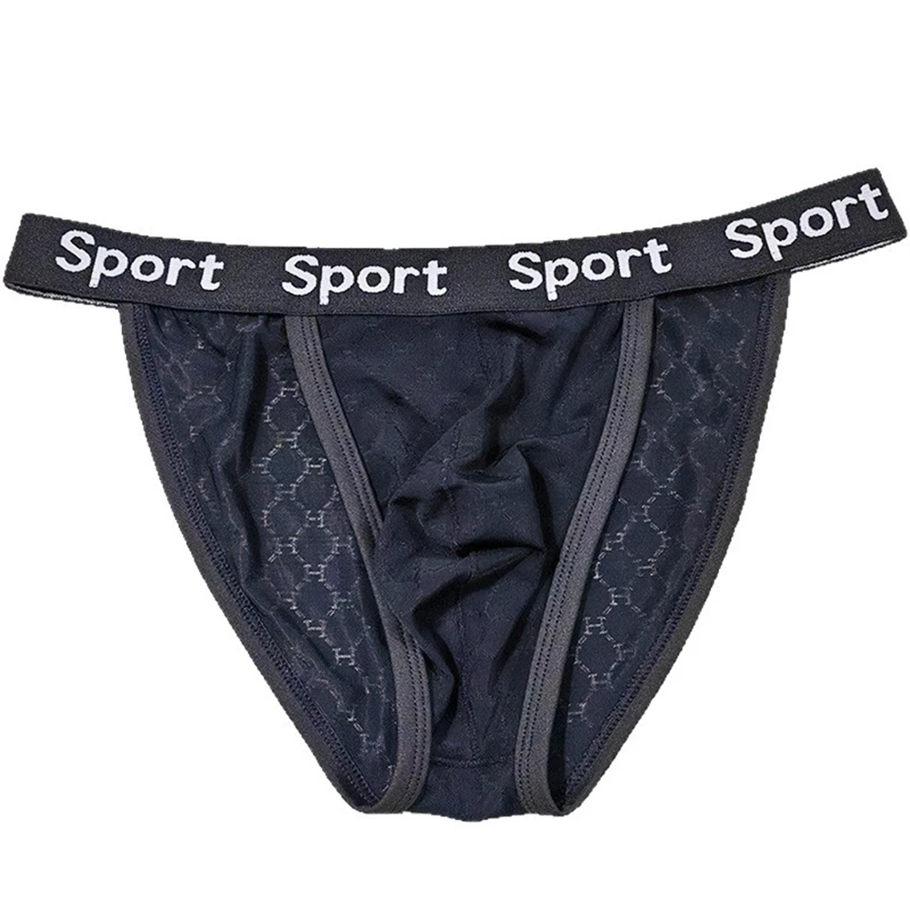 

Men Jacquard Mid Rise High Fork Briefs Underwear No Crotch Tightness Underpants Low Waist Lingerie Sexy Underwear Lace Intimates