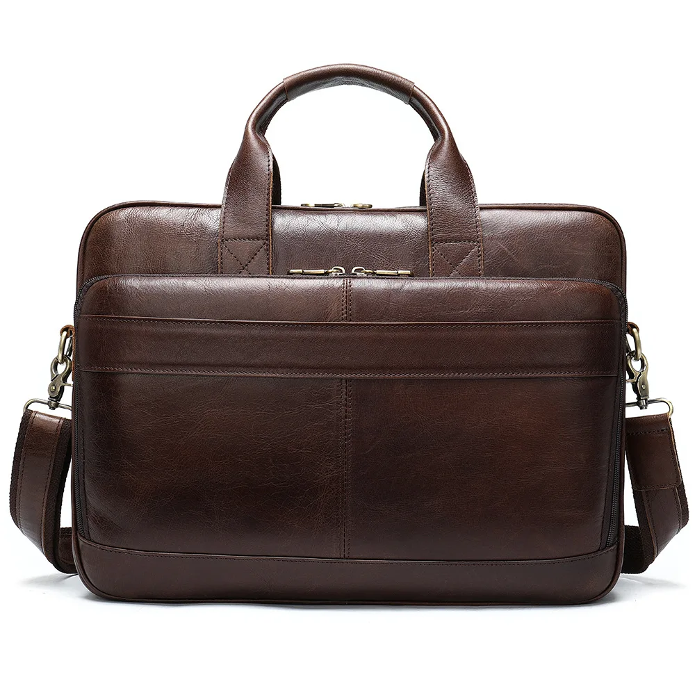 Men's Leather Bag Office Messenger Briefcase Man Genuine Leather 15.6"Laptop Bags Male Handbags Crossbody 14 Computer Bag