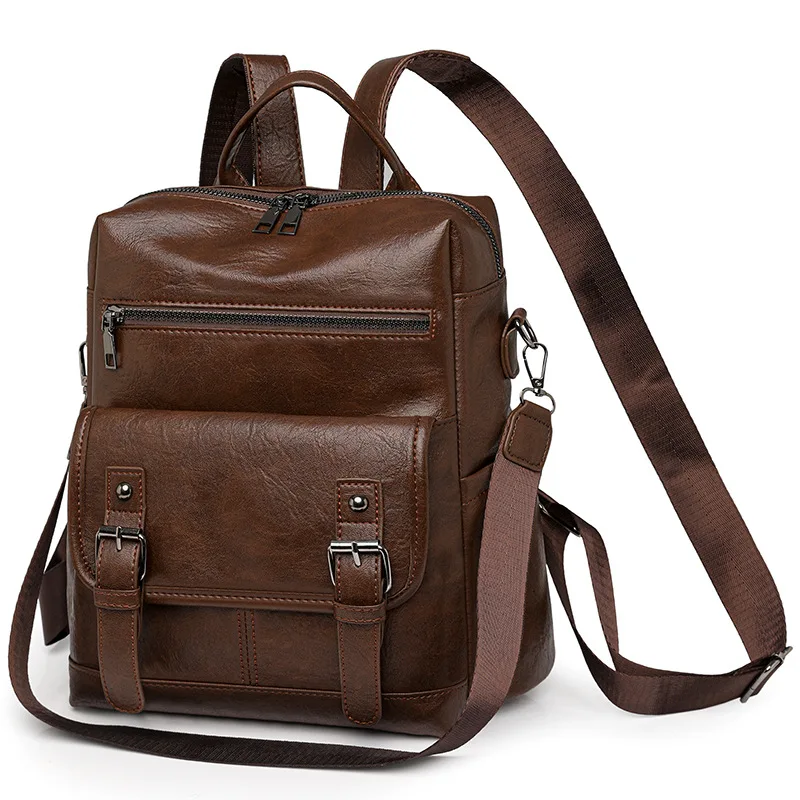Spot Wholesale 2026 New Korean Version Retro Women's Backpack Fashionable Soft Leather Fringed Multi-functional Travel Backpack