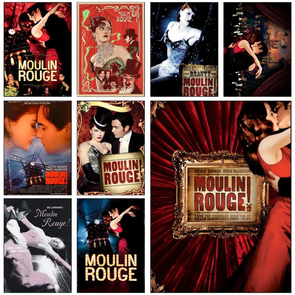 Feature film Moulines Rouges Poster HD art sticky wall waterproof home living room bedroom bar aesthetic decoration