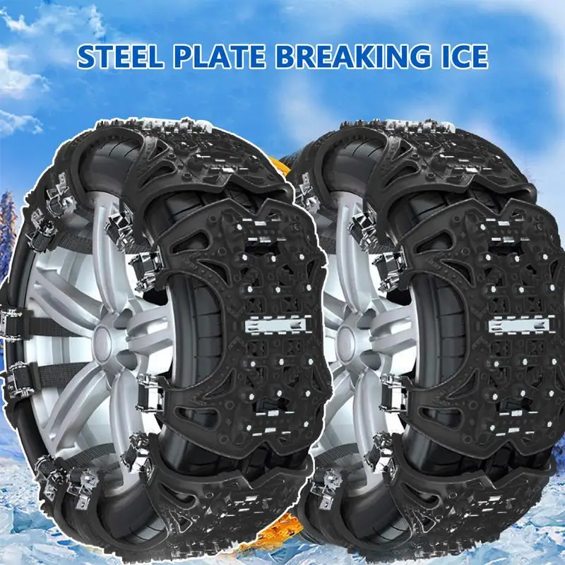 Car Tire Chain Automobile Tire Crawler Anti-Slip Chain Universal Weather-Resistant Tire Snow Chain For Car Off-Road Vehicle SUVs