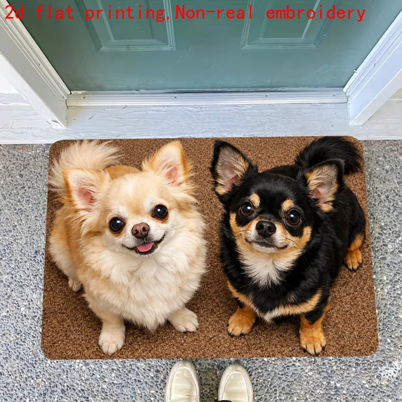 Dog Mat Pet Rug Funny Puppy Cute Dog Lover Entrance Mat Washable Durable Indoor Outdoor Accessories