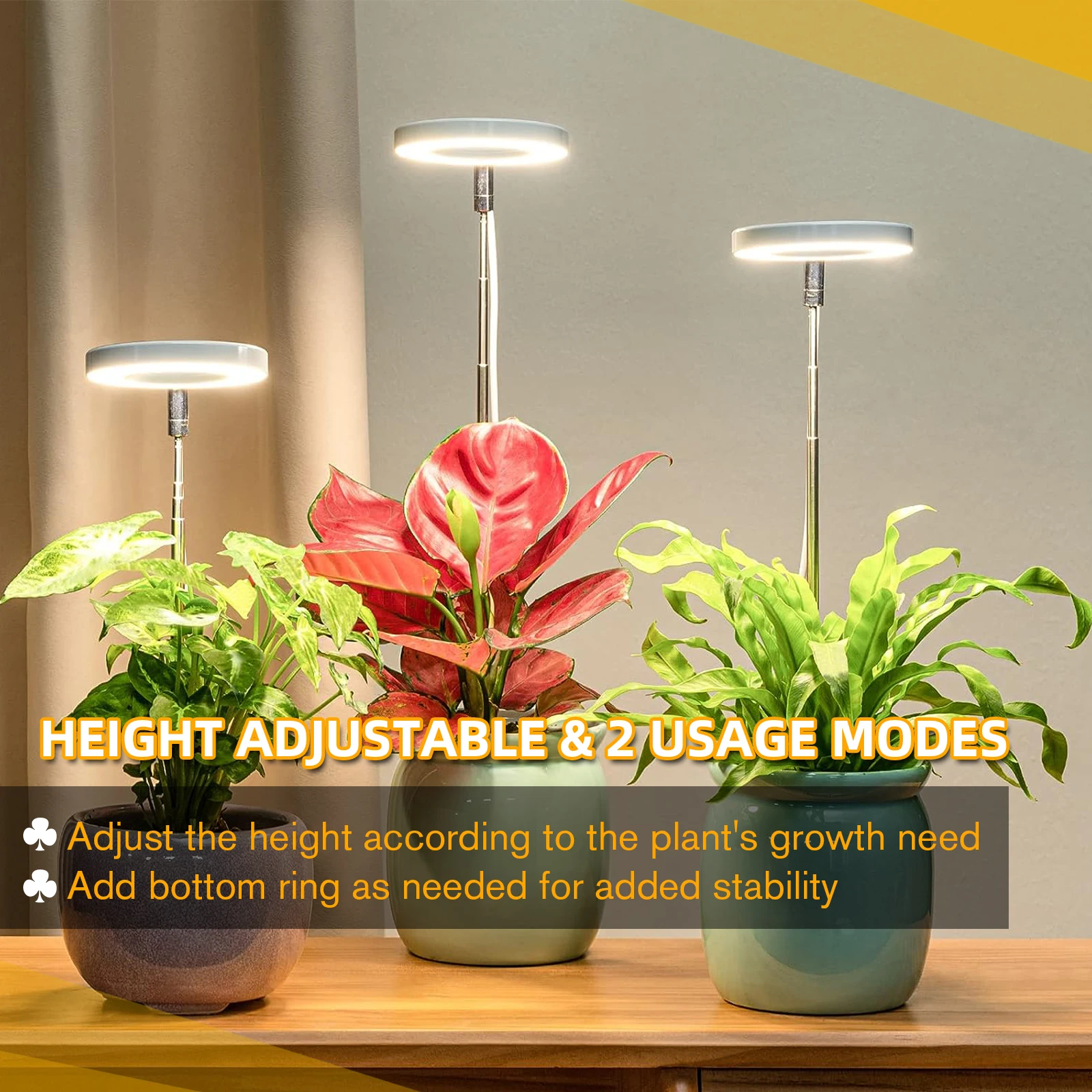 Plant growth light, full spectrum LED indoor plant lighting, height adjustable with automatic switch timer for 3/9/12 hours