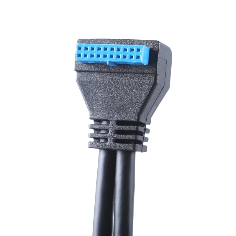USB 20pin تمديد كابل داخلي USB3.0 19/20pin رأس منخفض لمحة ذكر إلى شاحن أنثي للوحات الأم للكمبيوتر