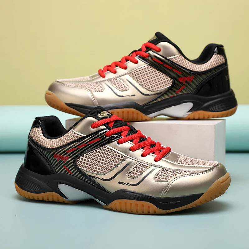 

Men MD Sole Sneakers Badminton Tennis Table Tennis Shoes Non Slip Breathable Lightweight Indoor Court Footwear