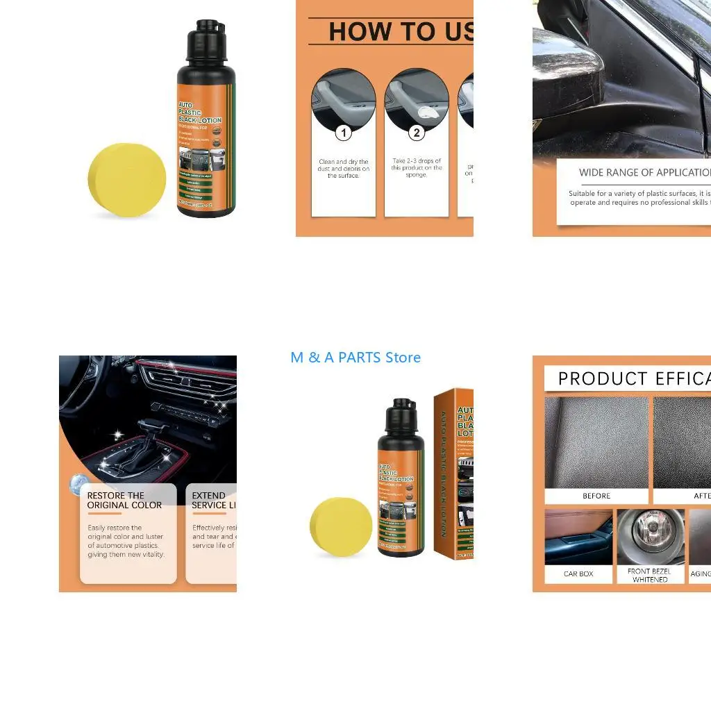 U1JF Vehicle Plastic Scratch Remover with Anti Fade Formula 100ml Auto Plastic Maintenance Tool for Interior & Exterior Use