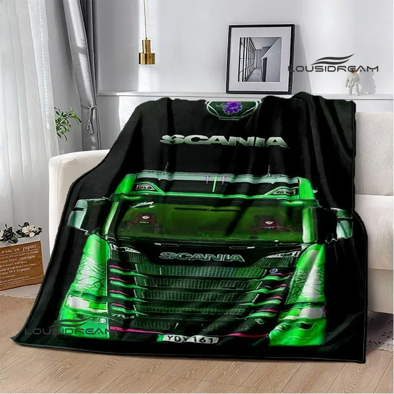 3D S-Scania logo Printed blankets Warm Flannel Blanket Soft Comfortable Blanket Home Travel Blanket Bedding Birthday Gift