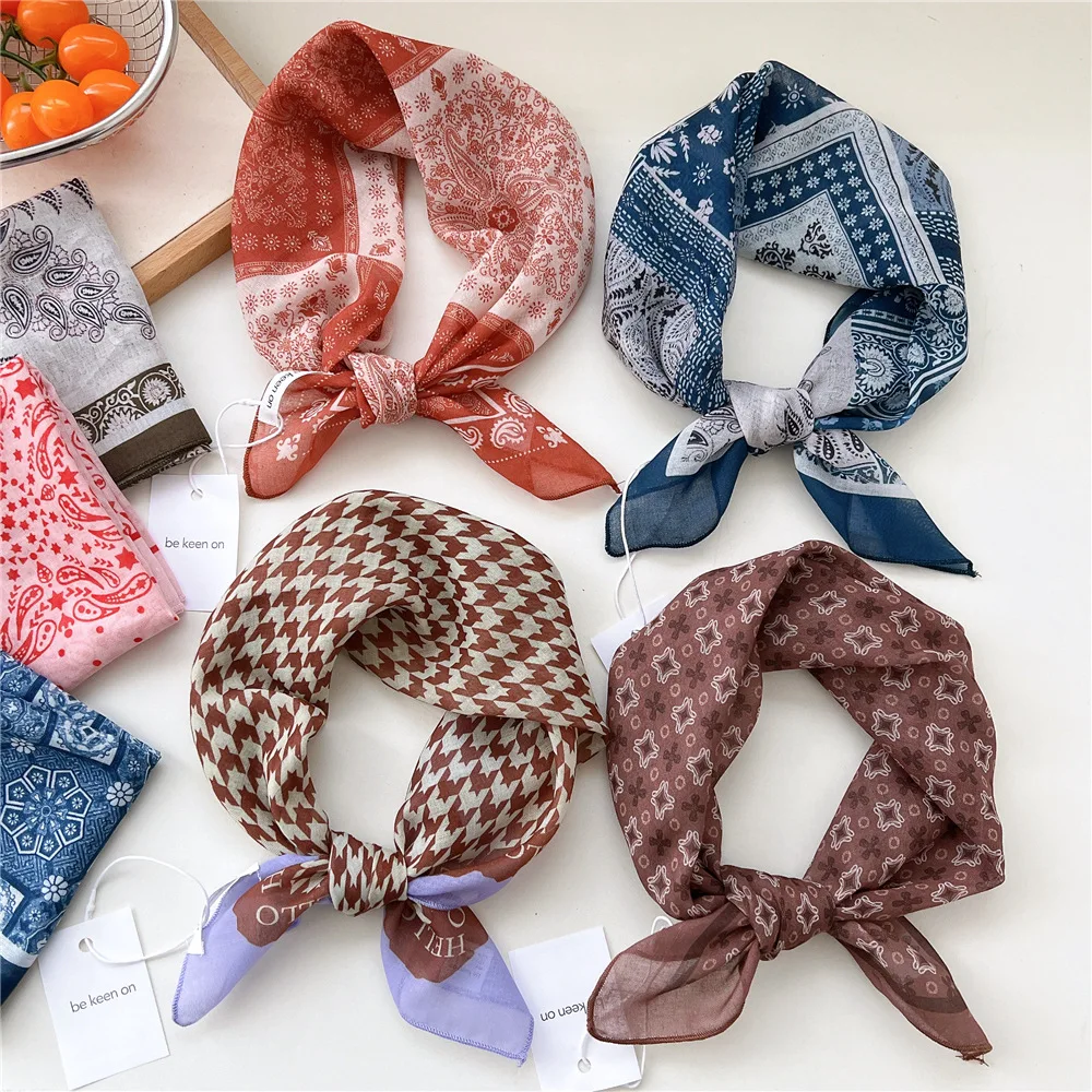 55*55cm bandana hairband lenço de cabelo lenço quadrado lenço de cabelo bandanas turbante xale envoltório lenço