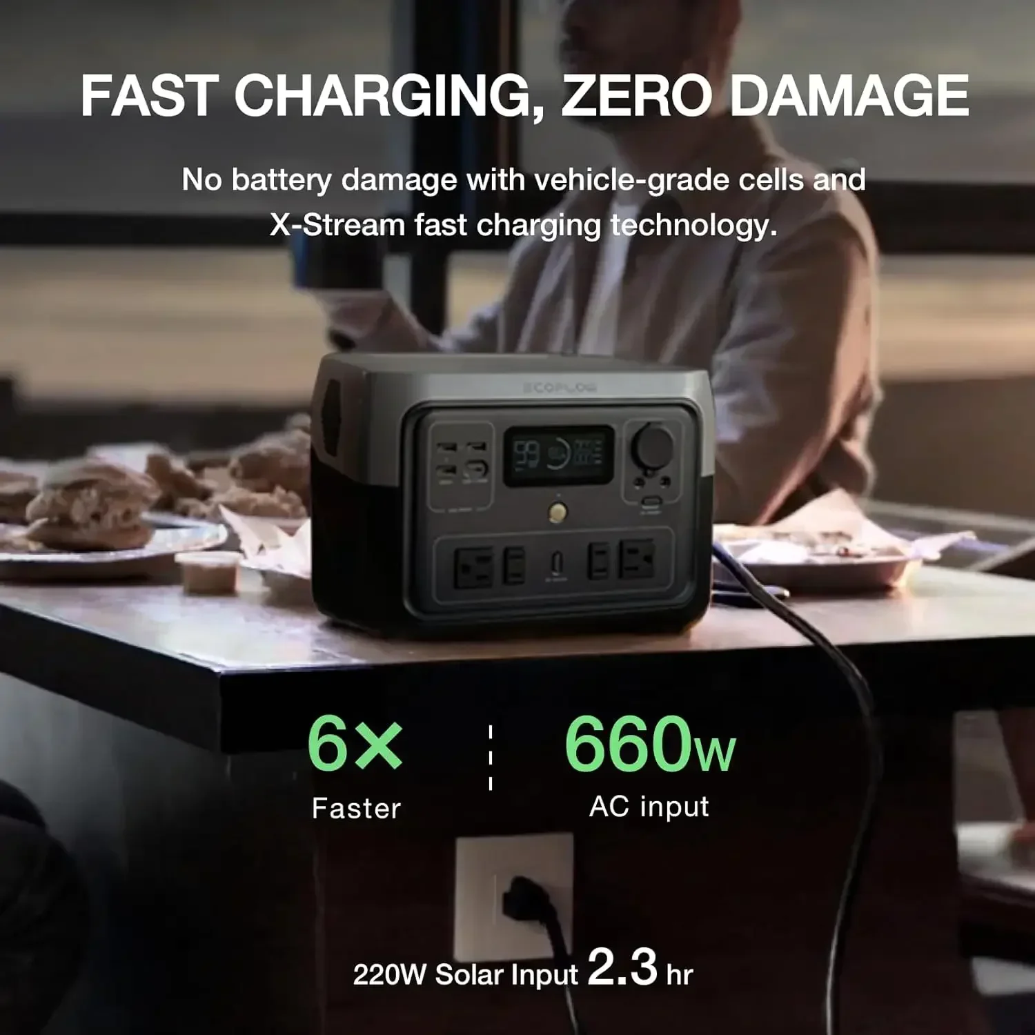 Portable Power Station River 2 Max 500, 499Wh LiFePO4 Battery/ 1 Hour Fast Charging, Up to 1000W Output Solar Generator (Solar P