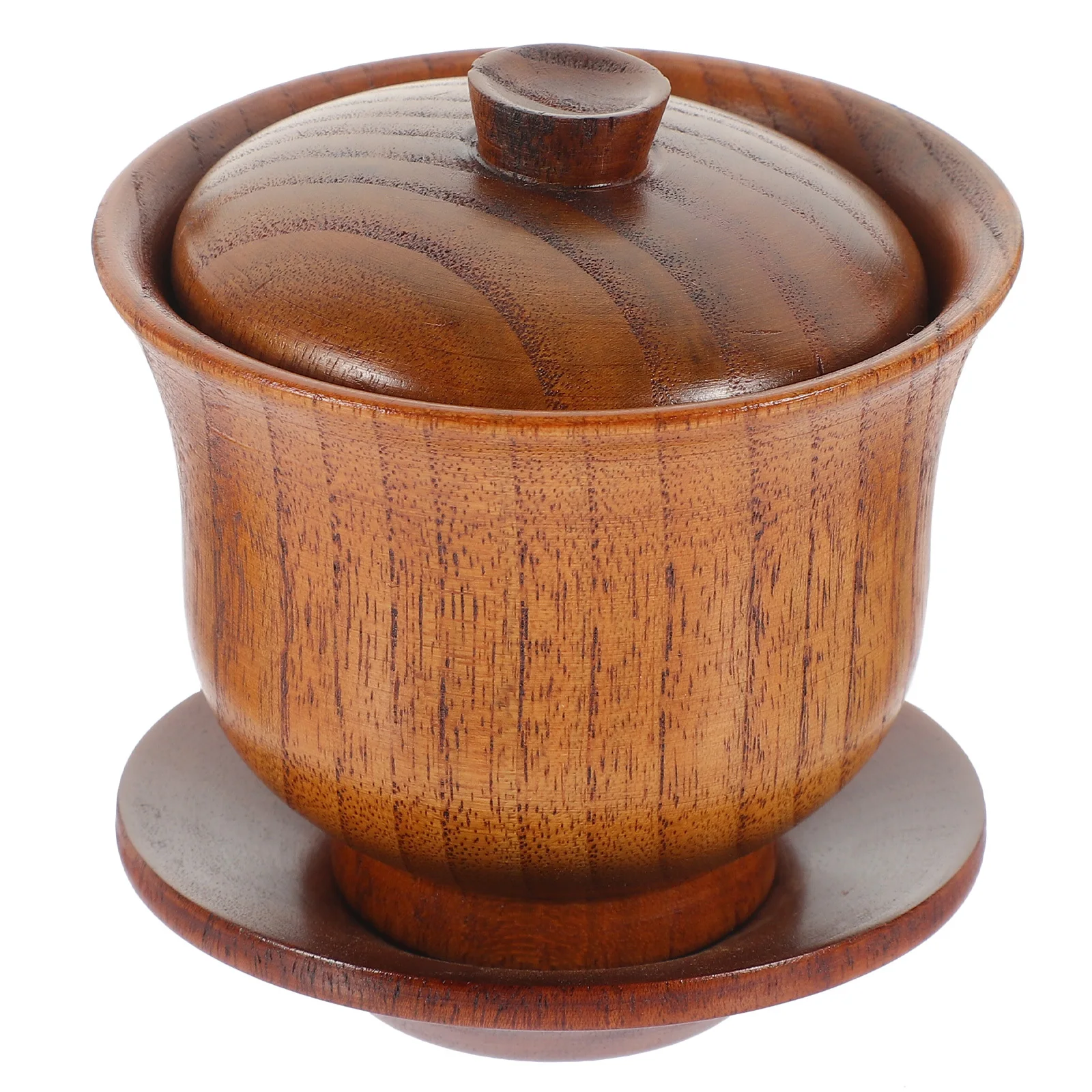 

1 set Wooden Tea Bowl Set Natural Vintage Tureen Teacup For Home Office Kung Fu Tea Chinese Classical Teaware Household