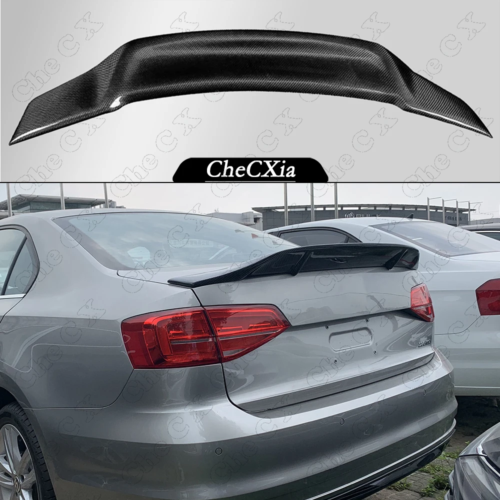 For 2012-2018 Volkswagen Sagitar Jetta MK6 100% Real Carbon Fiber Highquality Rear Spoiler Trunk Lid Diffuser R Styl