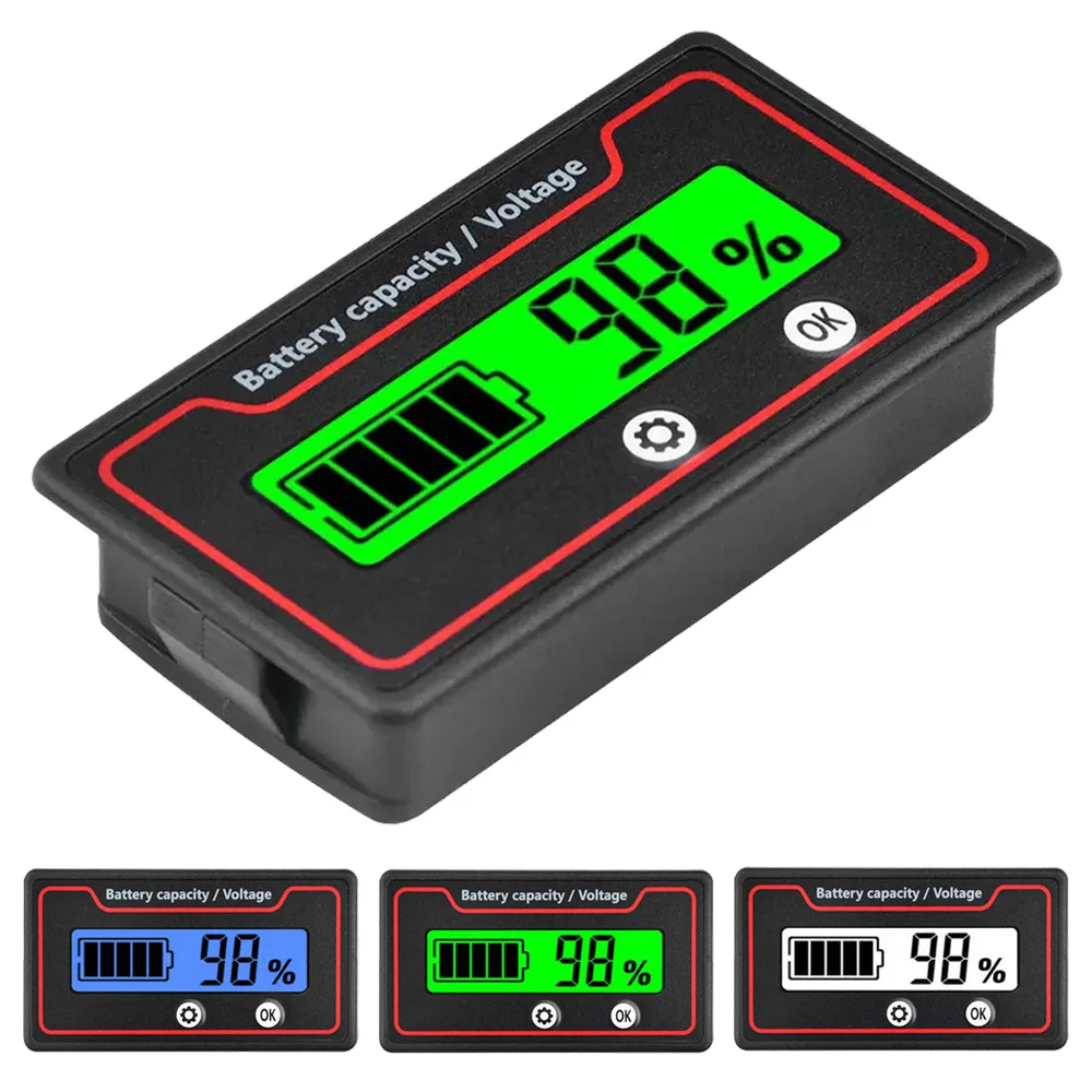 8-120V Battery Capacity Monitor Indicator 12v 24v 48v Car Motorcycle Digital Voltmeter Voltage Tester Meter Tool