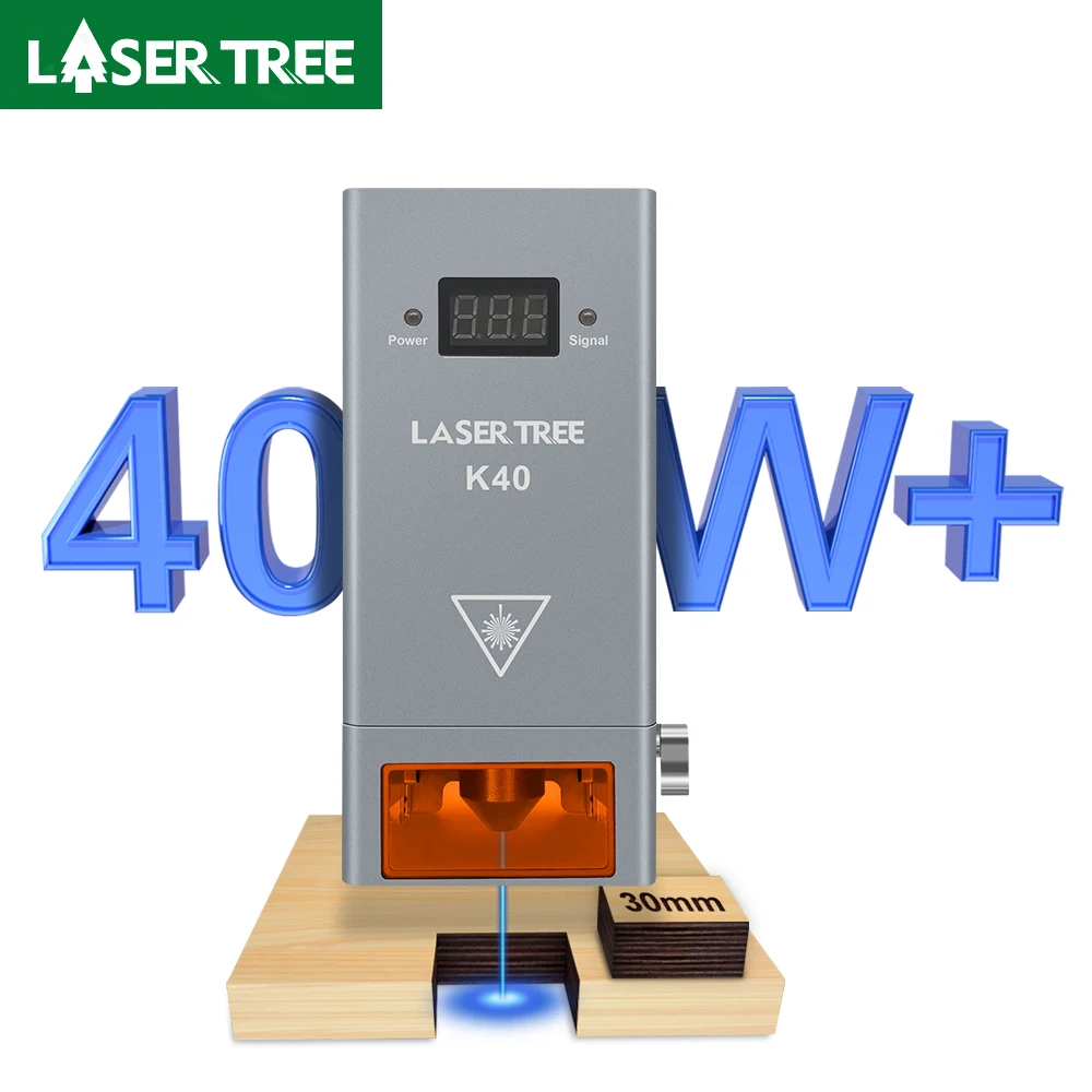 LASER TREE-Optical Power Laser Module, Blue Light Laser Head, Engraver Cutter Tool, Air Assist, TTL, 20W, 30W, 40W, 450nm