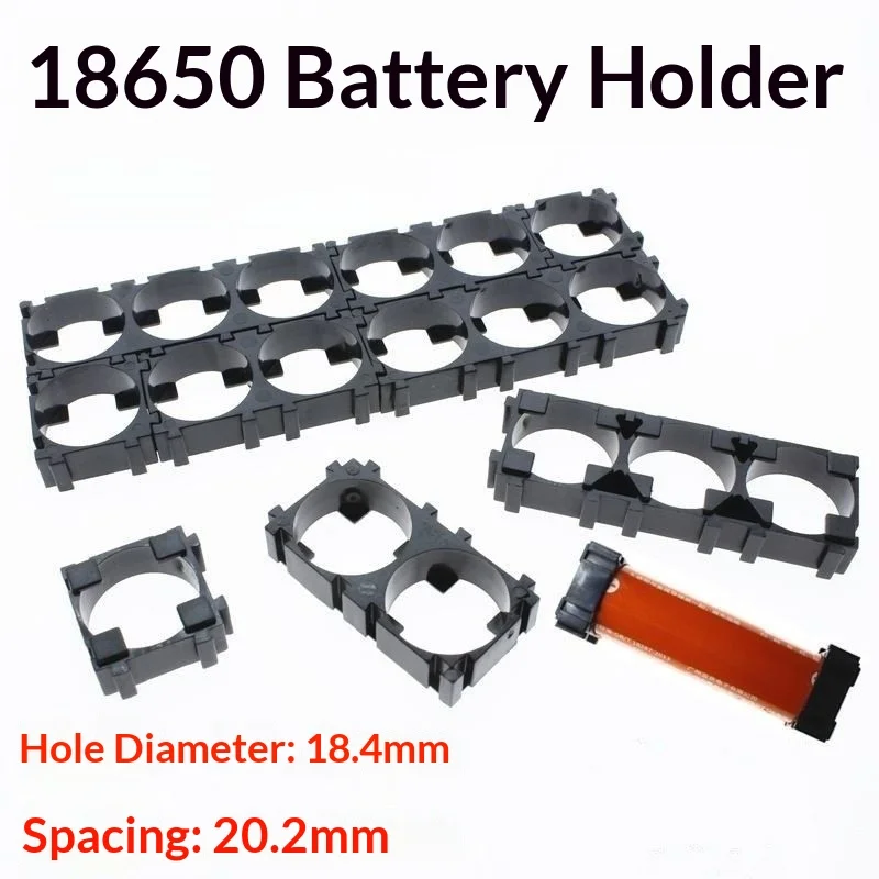 【Y】100Pcs Plastic Battery Pack Bracket 18650 Lithium Battery Holder Cell Battery Stand Cell Spacer For DIY Fixed Batteries