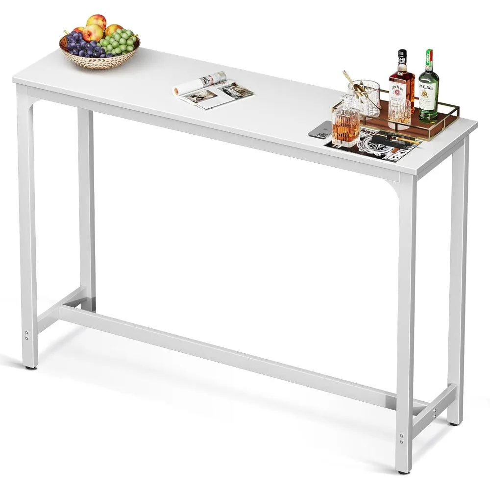 

55 Inch Bar Table, Bar Height Pub Table, Counter Height Bar Table, Rectangular High Top Kitchen & Dining Counter Tables with St