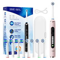 Seago Rotating Electric Toothbrush for Adults with 8 Toothbrush Heads and Travel Box Smart Display 5 Modes Waterproof SG-2607